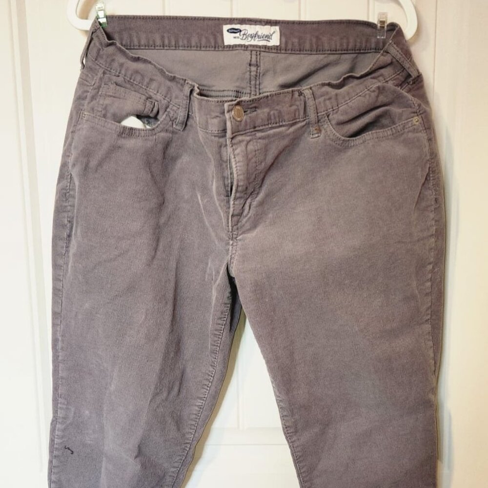 Old Navy Women’s Boyfriend Corduroy Pants - Size 10 - Gray